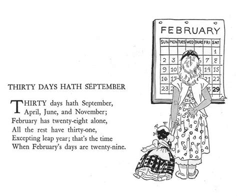 Thirty Days Hath September | Poetry for kids, Kids poems, Poems