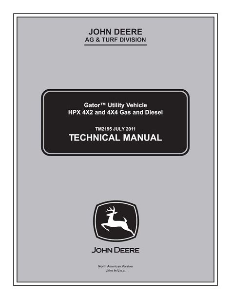 John Deere Gator HPX 4X2, HPX 4X4 utility vehicle pdf technical manual