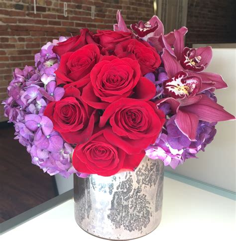 Romantic Red and Purple Flowers in Chicago, IL | Mudd Fleur