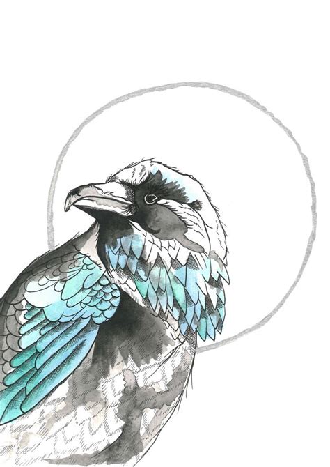 Blue Raven Art Print By North and Fauna | notonthehighstreet.com