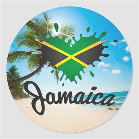 Jamaica Flag Island - Proud Jamaicans - Sticker | Zazzle.com in 2022 | Jamaica flag, Jamaica ...