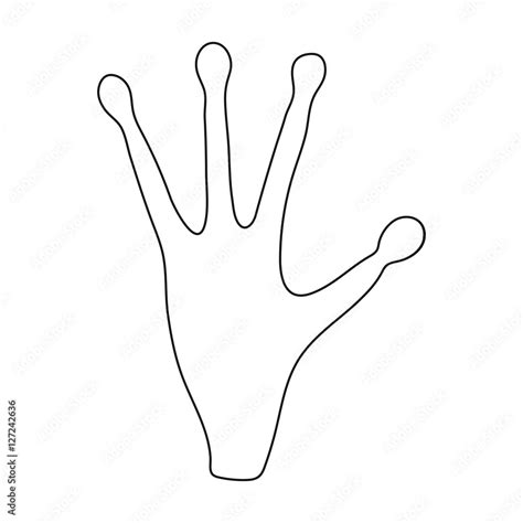 Alien hand icon in outline style isolated on white background. Space symbol stock vector ...