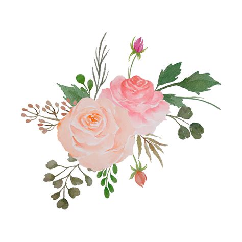 Watercolor Flowers Arrangement, Illustration of Floral Bouquet with ...