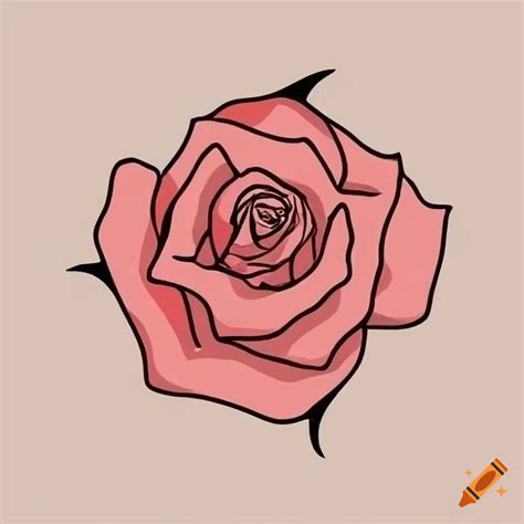 Minimalistic rose flower on Craiyon