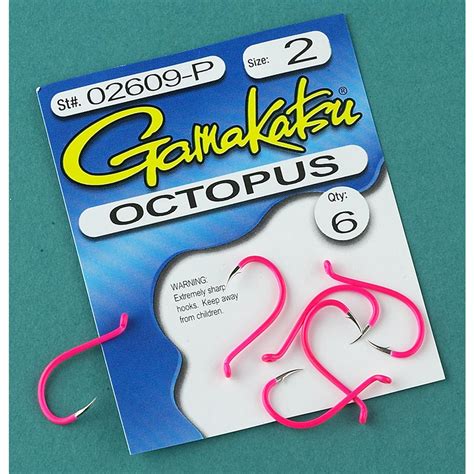 Gamakatsu Octopus Hooks, Fluorescent Pink - 39366, Ice Fishing Accessories at Sportsman's Guide