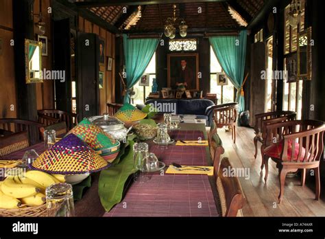 Interior of a traditional Malay house in Terengganu, Malaysia Stock ...