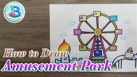 How to Draw an Amusement Park 🎡 | Easy Step by Step for Beginners ...