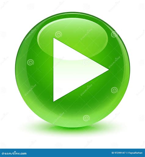 Play Icon Glassy Green Round Button Stock Illustration - Illustration of green, glassy: 97299147