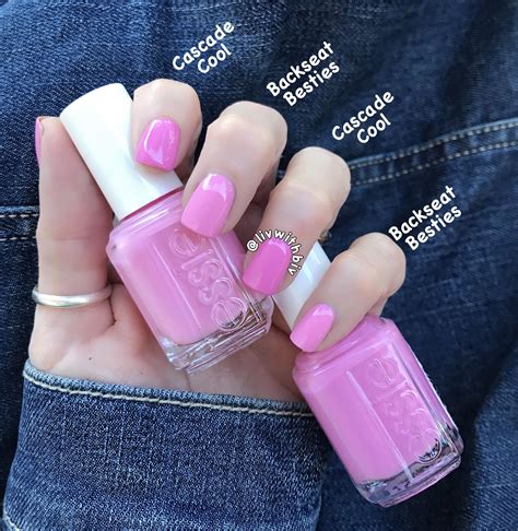 Essie pink comparison!!! Backseat Besties vs Cascade Cool!! | Essie pink nail polish, Essie nail ...