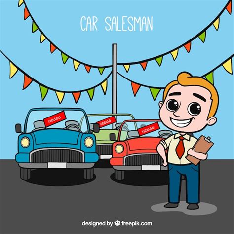 Free Vector | Car salesman