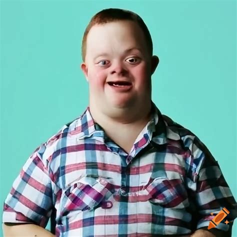 Man with down syndrome smiling on Craiyon