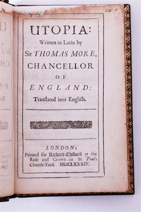 Thomas More - Utopia - Richard Chiswell, 1684, First Edition.