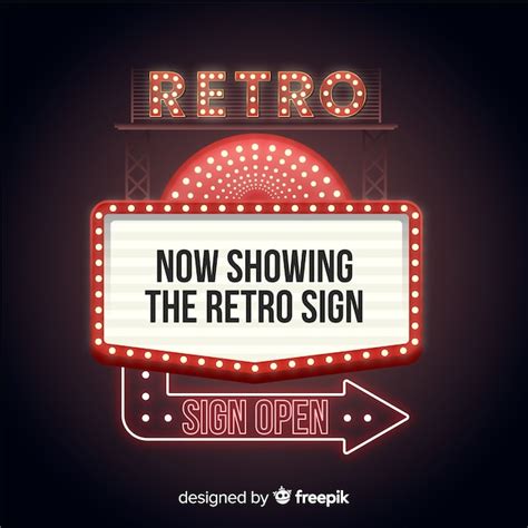 Now showing the retro sign with arrow Vector | Free Download