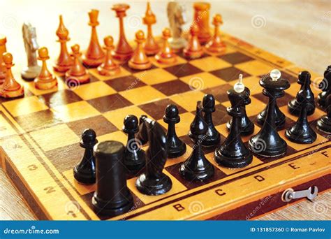 Old Chess Pieces on the Board Stock Photo - Image of board, battle: 131857360