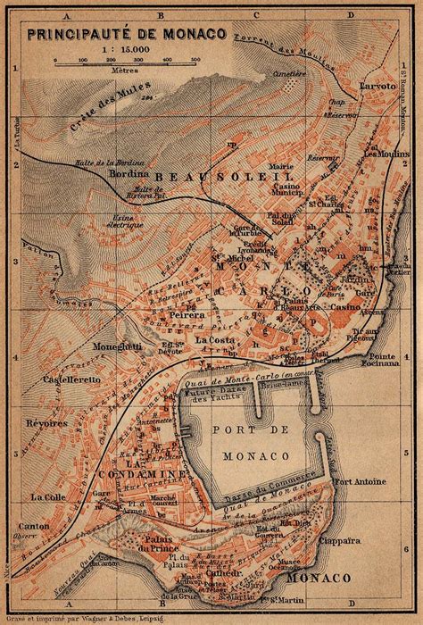 Map of Monte Carlo, Monaco