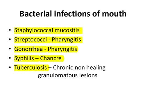 Bacterial infections of mouth