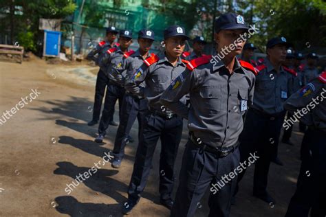 Myanmars Specially Recruited Police Officers Election Editorial Stock ...