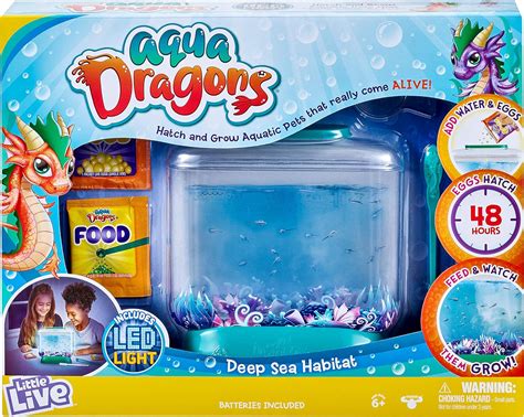 Little Live Aqua Dragons - Deep Sea Habitat - LED Light Up Tank Hatch and Grow Aquatic Pets ...