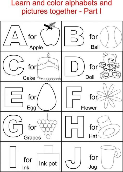 Educational Coloring Sheets For Kindergarten