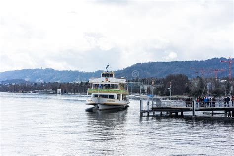 Big Cruise Boat on Lake Zurich at Night with Blue Water and Lights Editorial Stock Photo - Image ...