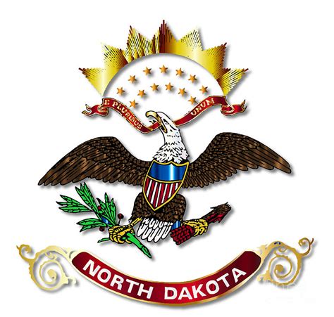 North Dakota Flag Icon Digital Art by Bigalbaloo Stock