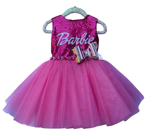 Barbie sequin dress / birthday outfit/ baby girl birthday/ | Etsy in ...