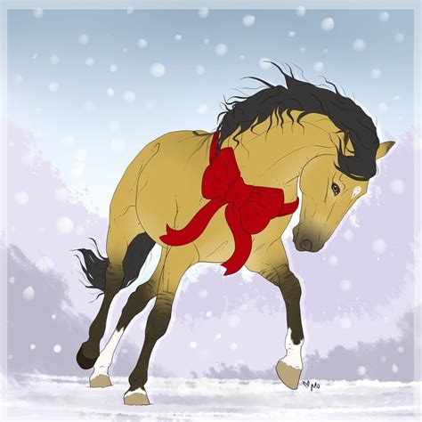 Christmas Pony by MorganLeslee | Horse art drawing, Horse drawings, Horse canvas painting