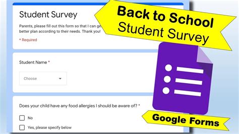 Create a Student Survey using Google Forms | BACK TO SCHOOL SURVEY - YouTube