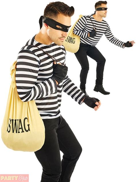 Robber - Mens Ladies Costume Adults Burglar Fancy Dress Thief Bank ...