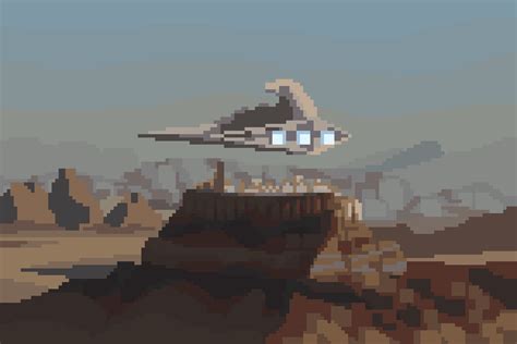 Star Destroyer over Jedha, pixelart sketch : r/sketches