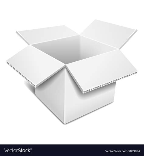 Open white cardboard box Royalty Free Vector Image