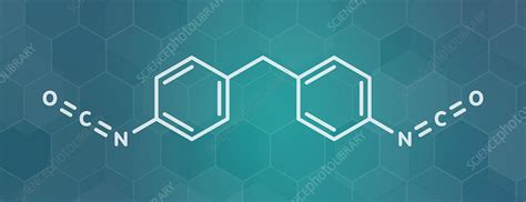 Methylene diphenyl diisocyanate molecule, illustration - Stock Image - F029/9519 - Science Photo ...