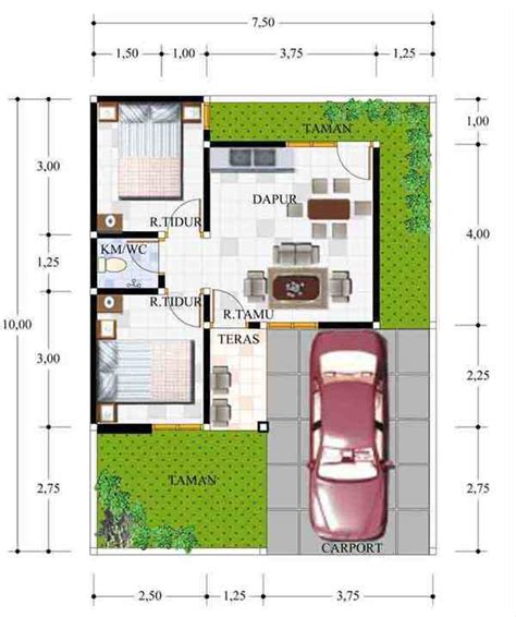 Denah Rumah Minimalis Type 21 2 Lantai - Rumah Minimalis