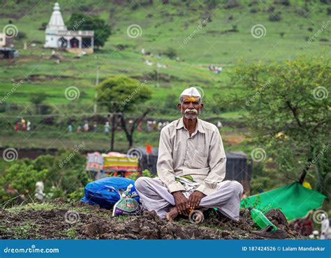 Daundaj, Maharashtra, India - July 12, 2018 : Pilgrim Also Known As Varkari , Resting during His ...