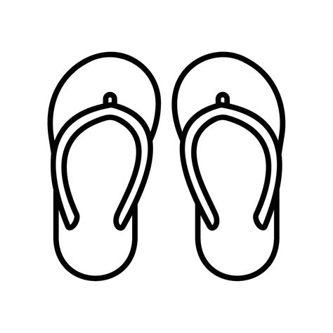 Slippers or sandals icon for footwear in black outline style 14581148 Vector Art at Vecteezy