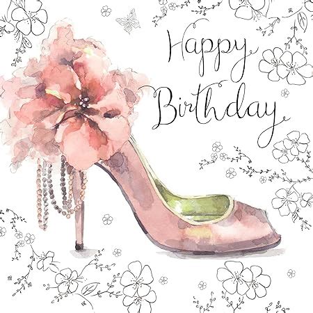 Amazon.com : Twizler Happy Birthday Card For Her Shoe – Unique Watercolor – Womens Birthday Card ...