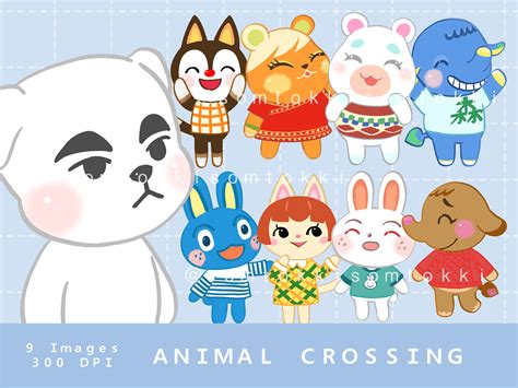 Animal Crossing Villager Clipart 2/ Cute Animal Clip Art / Printable Sticker / Animal Digital ...