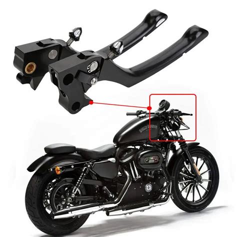 Black CNC Regulator Brake Clutch Handle Lever For Harley Sportster XL 883 1200-in Covers ...