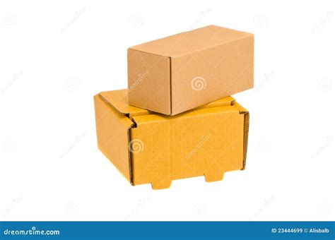 Two Isolated Cardboard Boxes Stock Image - Image of design, present ...