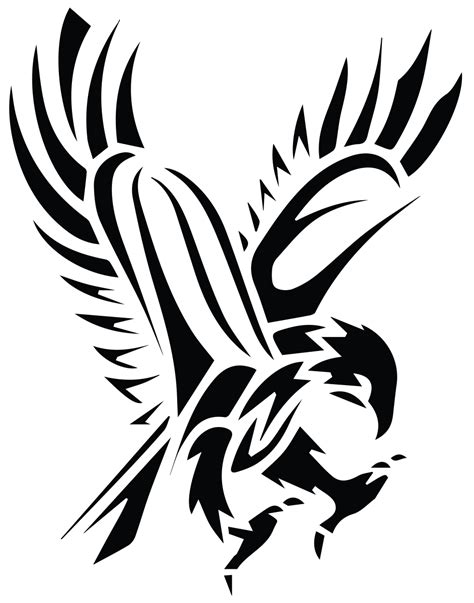 Black Tribal Flying Hawk Tattoo Stencil … | Dibujos tribales, Tatuajes ...