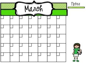 Free Sports Themed Calendar by ATBOT The Book Bug | TPT