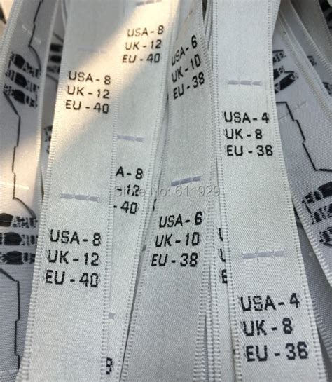 garment UK/USA/EU size labels/clothing size satin labels/European size labels/custom clothing ...