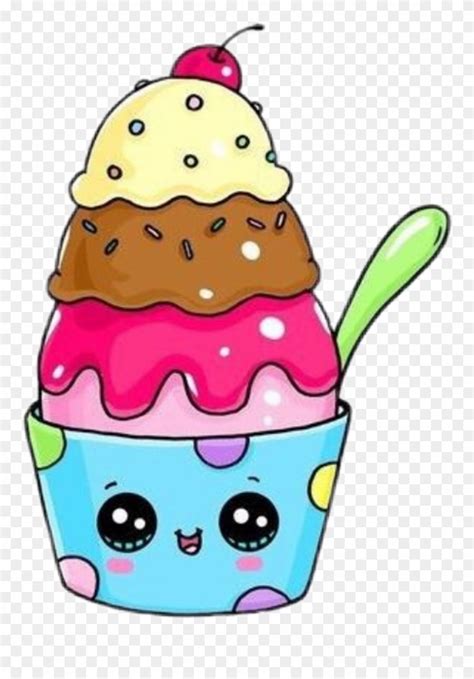 Kawaii Cute Ice Cream Drawings - Foto Kolekcija