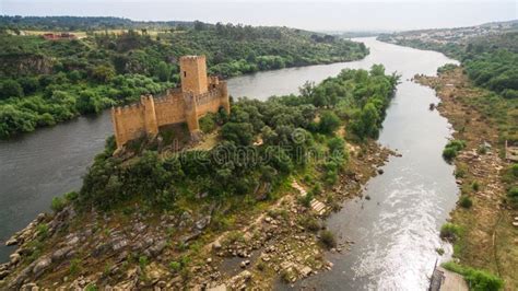 Old Almourol Castle Aerial View Portugal Stock Photo - Image of ...