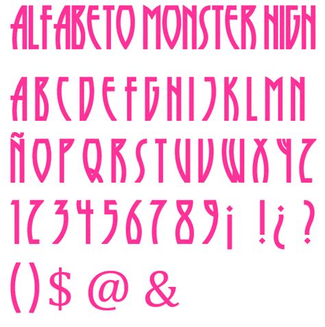 Alfabeto de la fuente original de Monster High en rosa. | Imagenes de monster high, Monster high ...