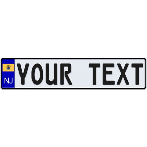 New Jersey Euro-Style License Plate – CustomEuroPlates.com