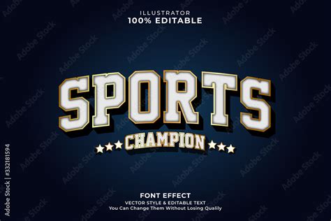 Sports text effect Stock Vector | Adobe Stock