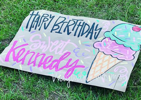 Hand Painted Custom Party Banner Birthday Banner Kraft Paper - Etsy