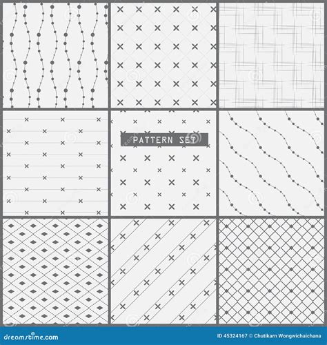 Dot And Line Pattern Set Stock Vector - Image: 45324167