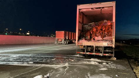 Semi truck full of groceries catches fire twice en route to Idaho